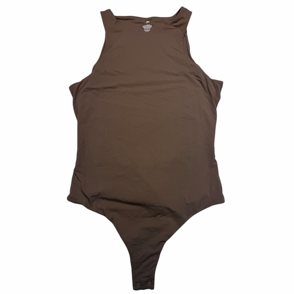SKIMS Brown Sleeveless Scoop Neck Bodysuit Neutral Stretch  large - Picture 7 of 8